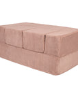 Soft Velvet Cube Sofa in Powder Pink