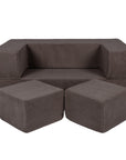 Soft Velvet Cube Sofa in Rich Brown