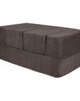 Soft Velvet Cube Sofa in Rich Brown