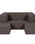 Soft Velvet Cube Sofa in Rich Brown