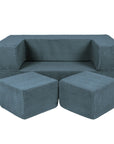 Soft Velvet Cube Sofa in Turquoise
