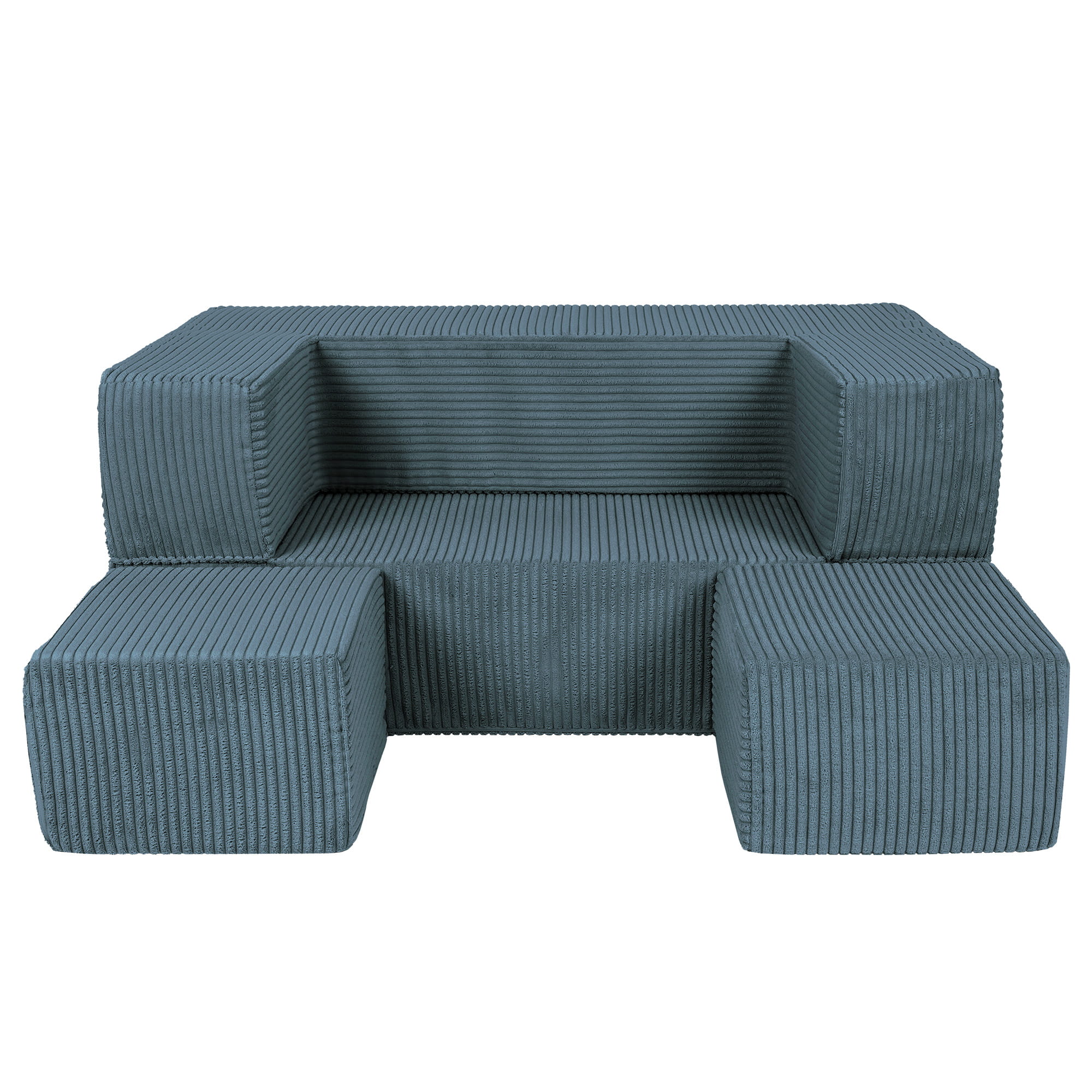 Soft Velvet Cube Sofa in Turquoise