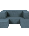 Soft Velvet Cube Sofa in Turquoise