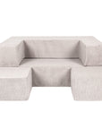 Soft Velvet Cube Sofa in Ecru