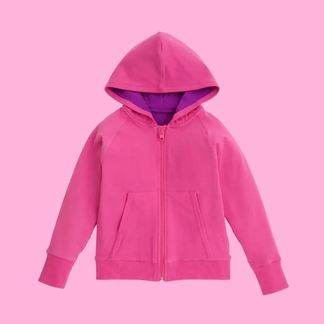 ScandiBugs Own Label Organic Reversible Hoodie - Bubblegum Pink &amp; Perfectly Purple