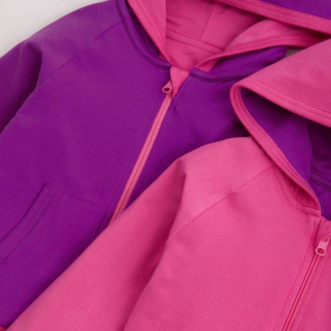 ScandiBugs Own Label Organic Reversible Hoodie - Bubblegum Pink &amp; Perfectly Purple
