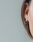 Textured Heart Chain Sterling Silver Stud Earrings