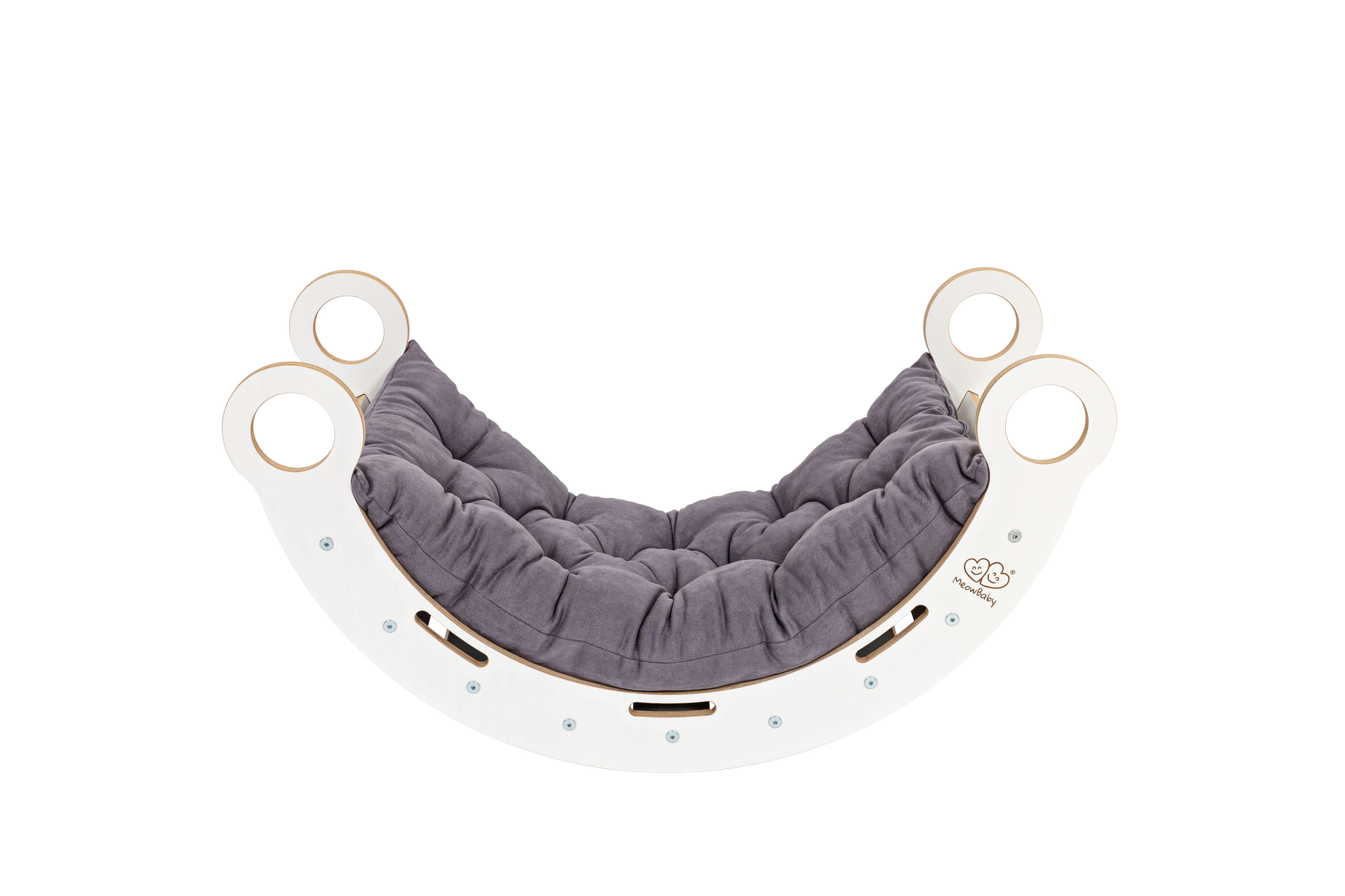 White Wooden Rocker with Pillow and Slide Set