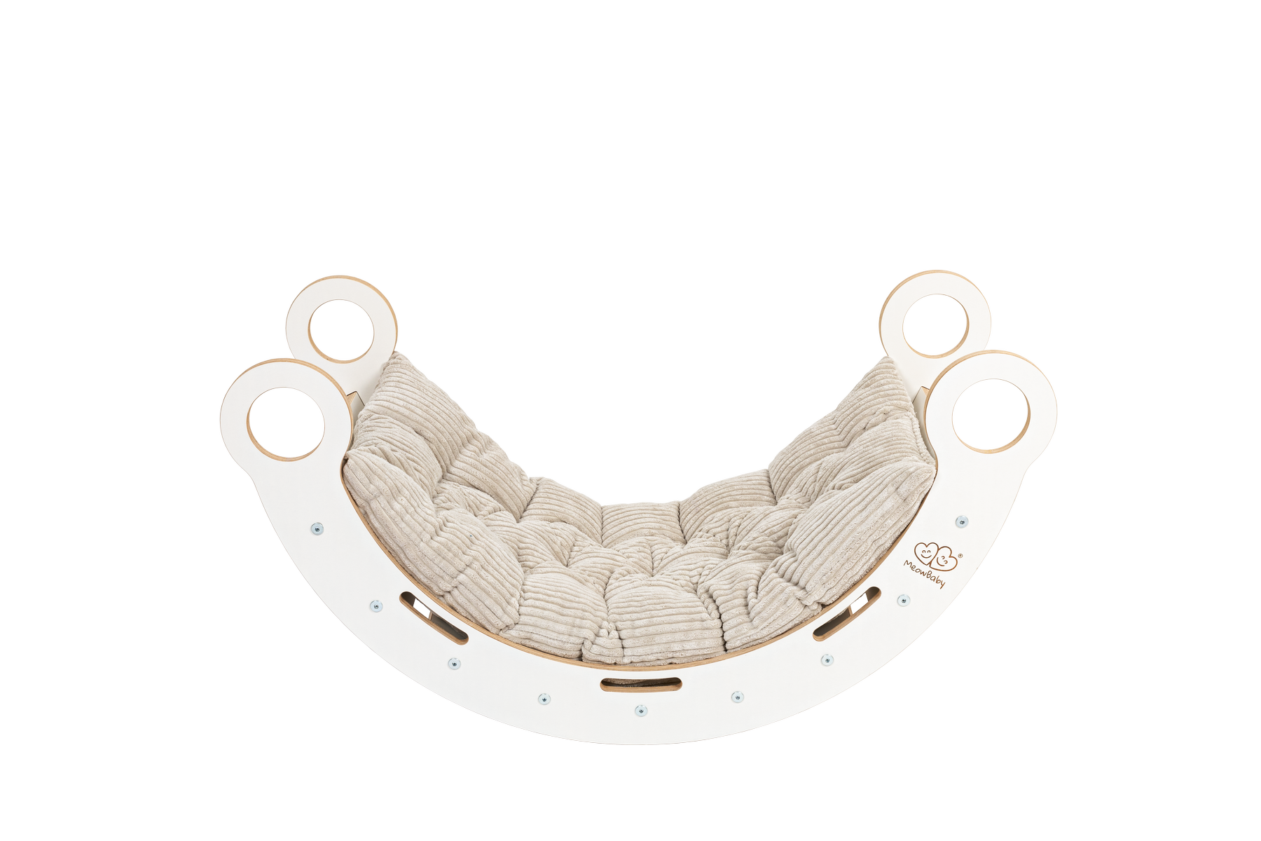 White Wooden Rocker with Pillow and Slide Set