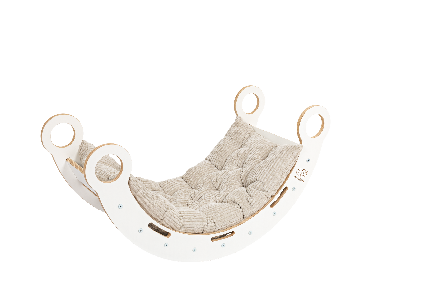 White Wooden Dream Rocker with Pillow and Slide Medium