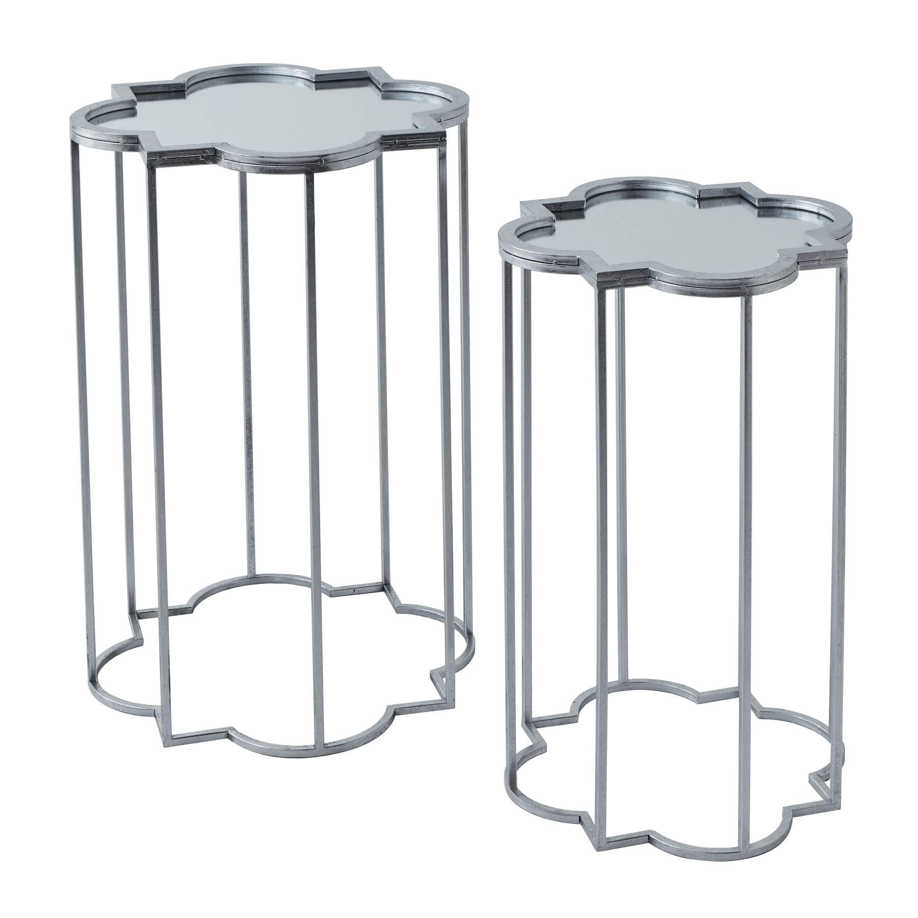 Pair of silver mirrored side tables with metal frame, 55x55cm, modern home decor accent  

**  
- **Keywords included:** mirrored side tables, metal frame, modern home decor  
- **Clear description:** Describes quantity, color, material, size, and purpose  
- **SEO &amp; accessibility optimized:** Concise yet informative for shoppers and screen readers by Sostter at brixbailey.com