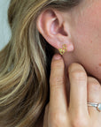 Bumble Bee Honeycomb Gold Stud Earrings