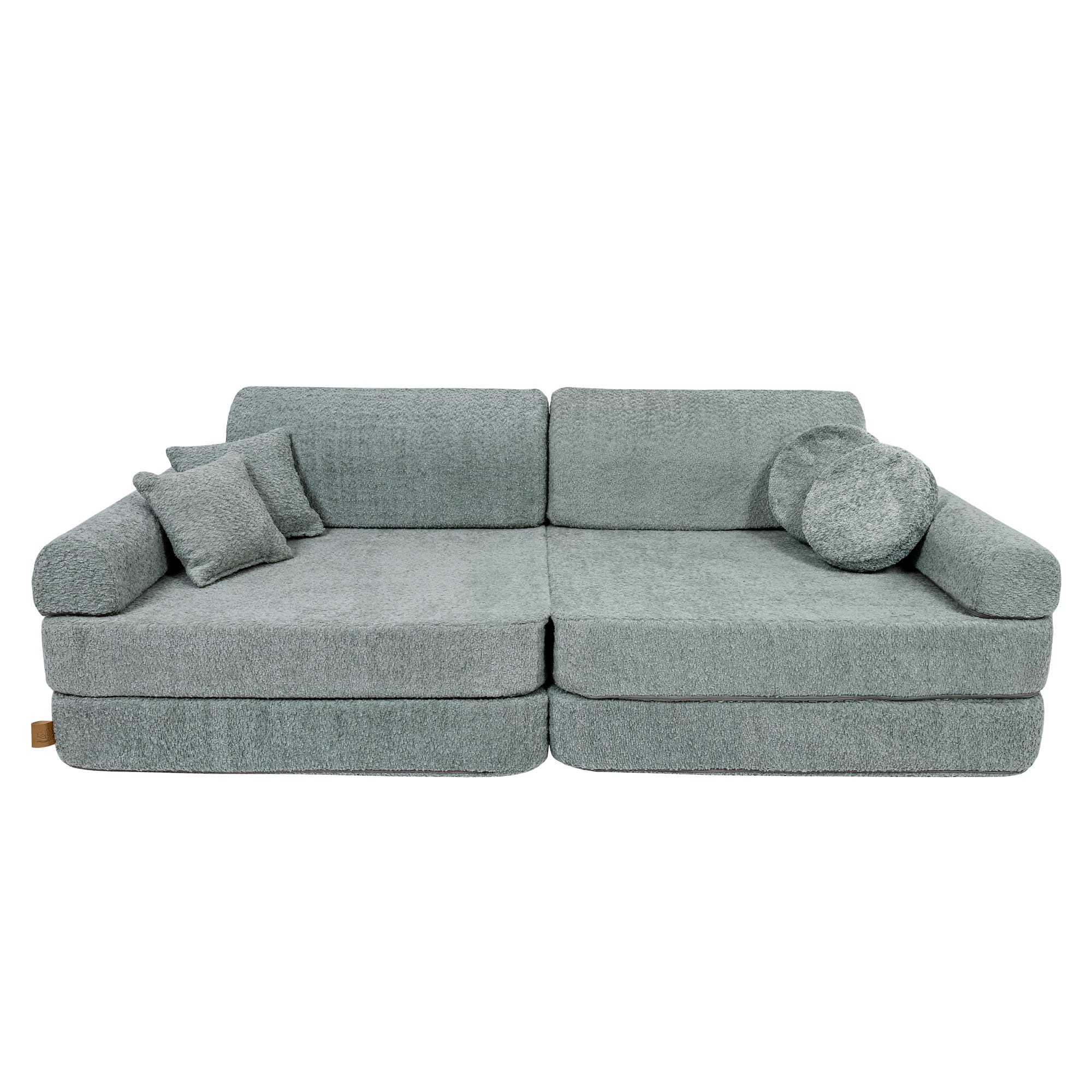 Large Modular Sofa for Kids in Fresh Mint Boucle