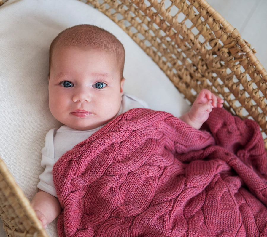 100% Natural Merino Wool Baby Blanket - Soft, Warm & Eco-Friendly by Lullalove UK at brixbailey.com