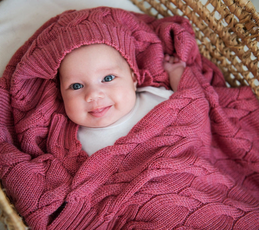 100% Natural Merino Wool Baby Blanket - Soft, Warm & Eco-Friendly by Lullalove UK at brixbailey.com