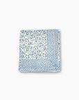 Cranberry Blue And White Hand Blocked Tablecloth
