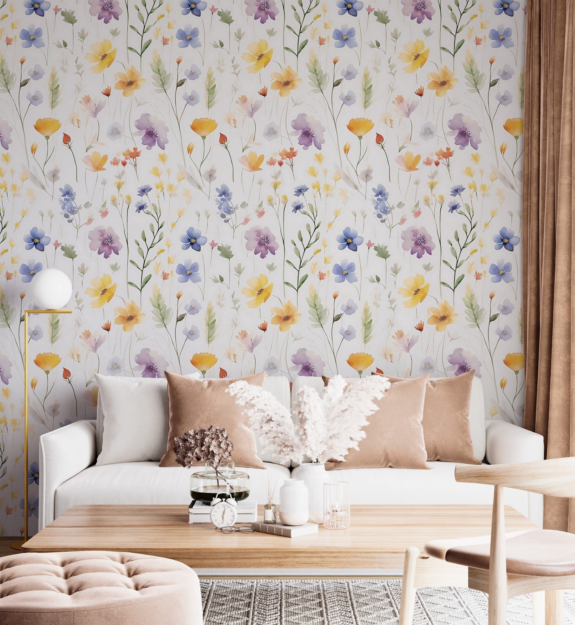 Watercolor Wild Flower Wallpaper