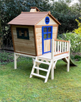 Wooden Tower Playhouse with Slide and Ladder