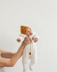 Eared Jumpsuit for Babies and Kids - Fuzzy Ecru