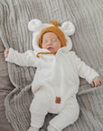 Eared Jumpsuit for Babies and Kids - Fuzzy Ecru