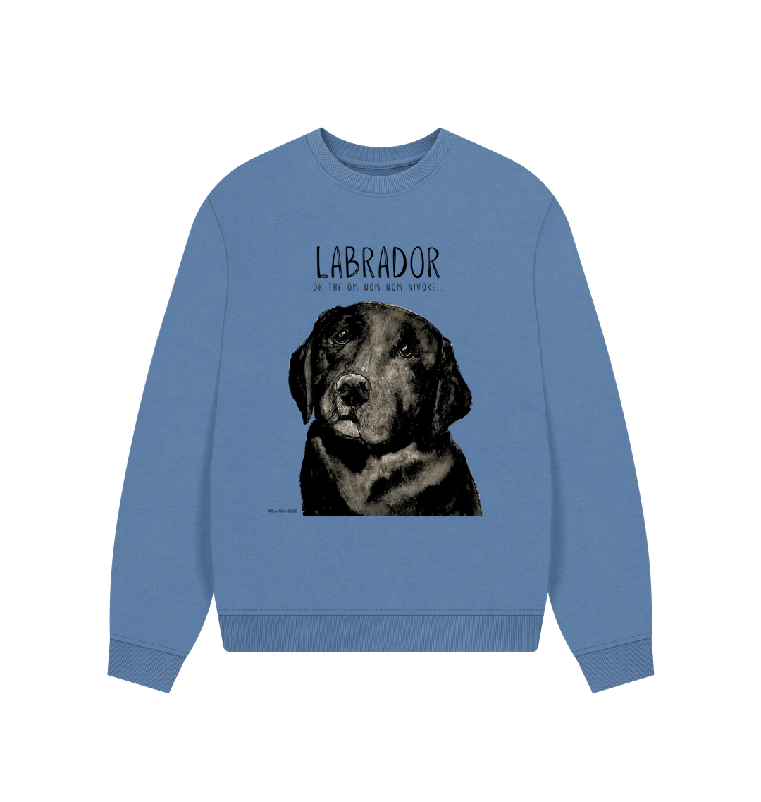 Will Sit for Snacks: The Black Labrador Oversized Sweatshirt