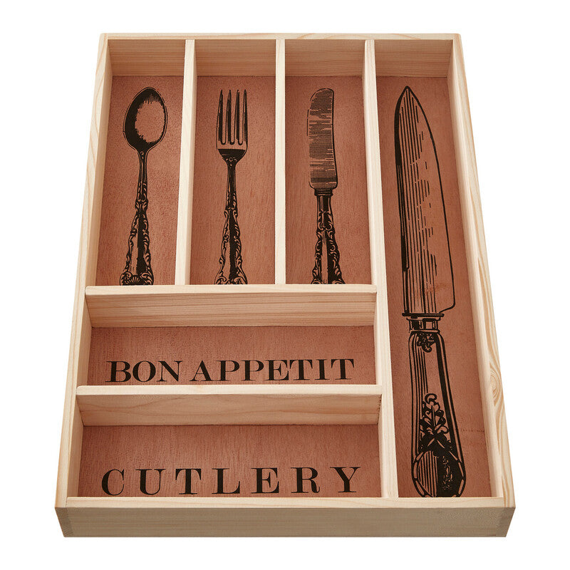 Wooden Vintage Design Cutlery Tray | Bessan
