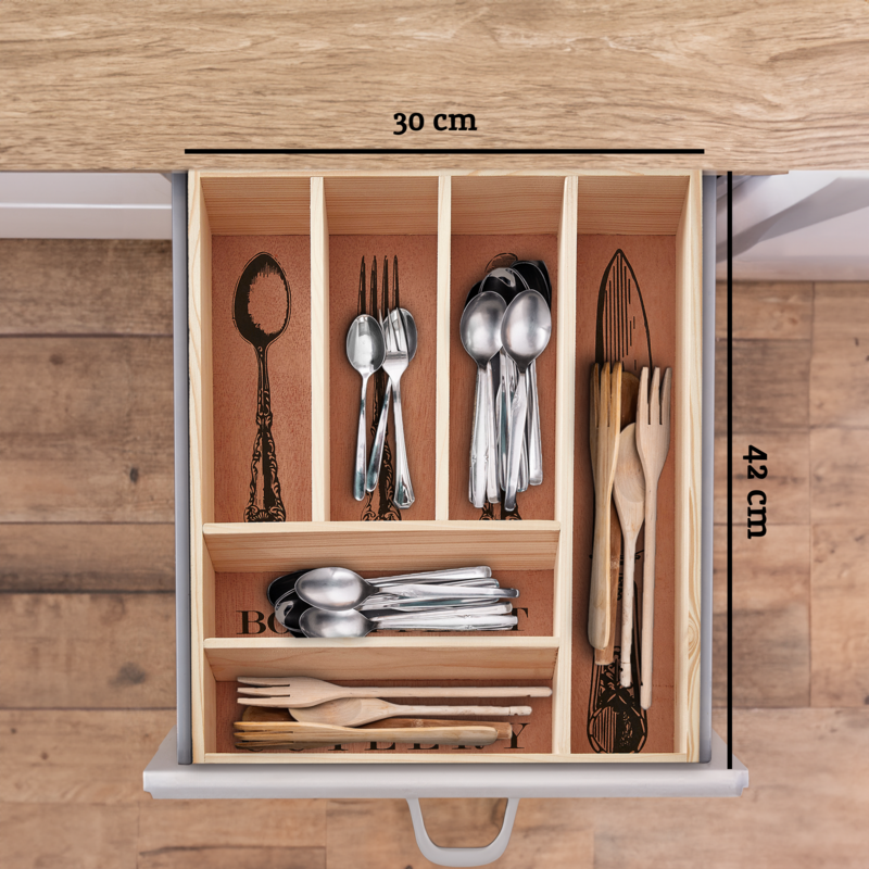 Wooden Vintage Design Cutlery Tray | Bessan