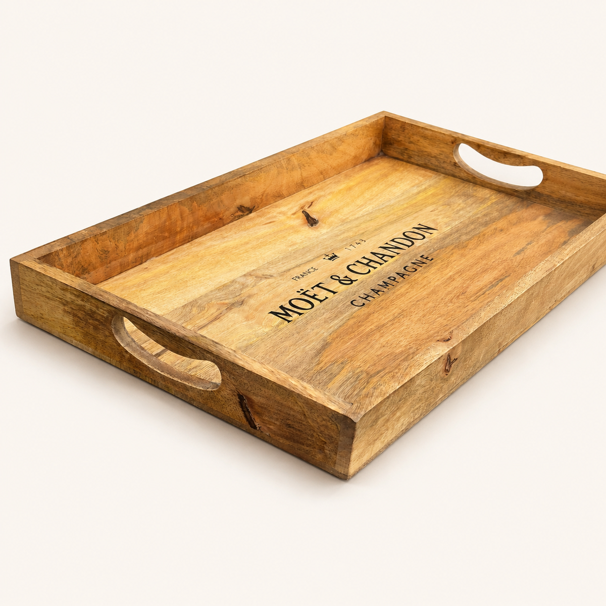 Moët &amp; Chandon Wooden Serving Tray Set