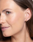 Blue Chalcedony Boat Gold Stud Earrings