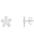 Flower Petal Sterling Silver Stud Earrings