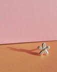 Flower Petal Sterling Silver Stud Earrings