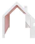 White Wooden Kids Playhouse with Pink Roof
