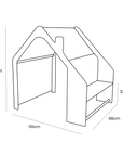 MeowBaby® White Wooden House for Kids - Blue Roof