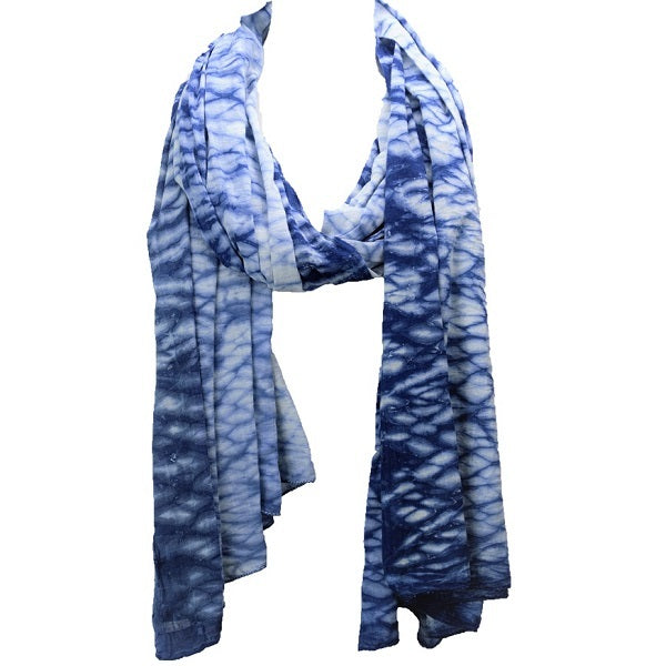 Ripple Indigo Dyed Long Scarf-0
