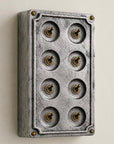 8 Gang 2 Way Solid Cast Metal Conduit Light Switch Industrial