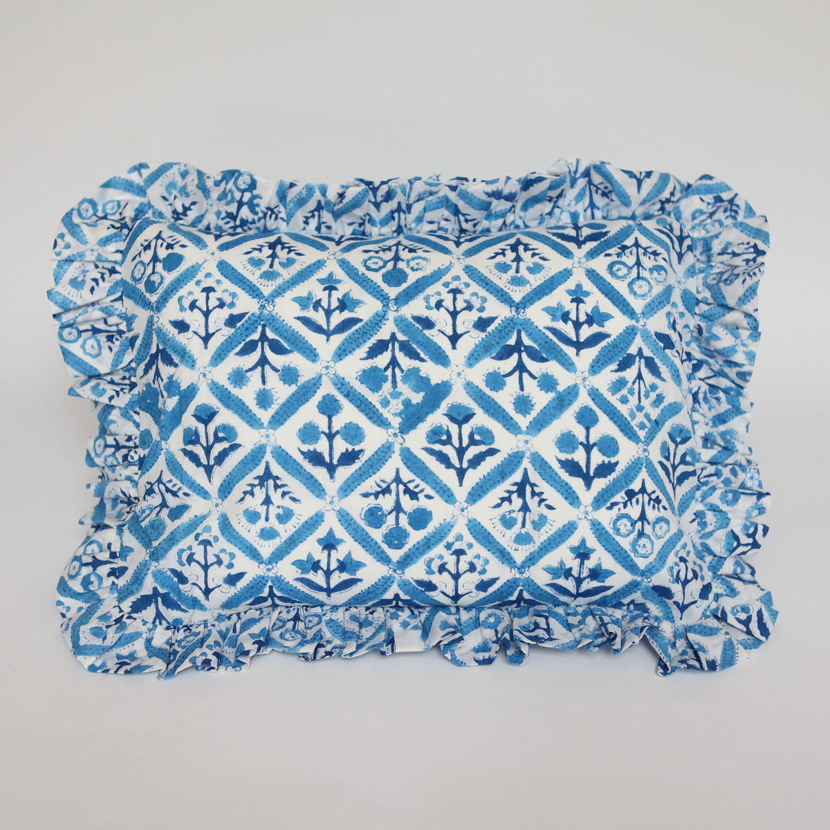 Blue Trellis Cushion Cover
