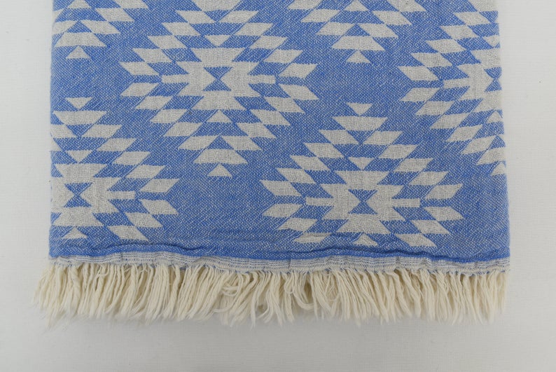 AZTEC BLUE TURKISH TOWEL