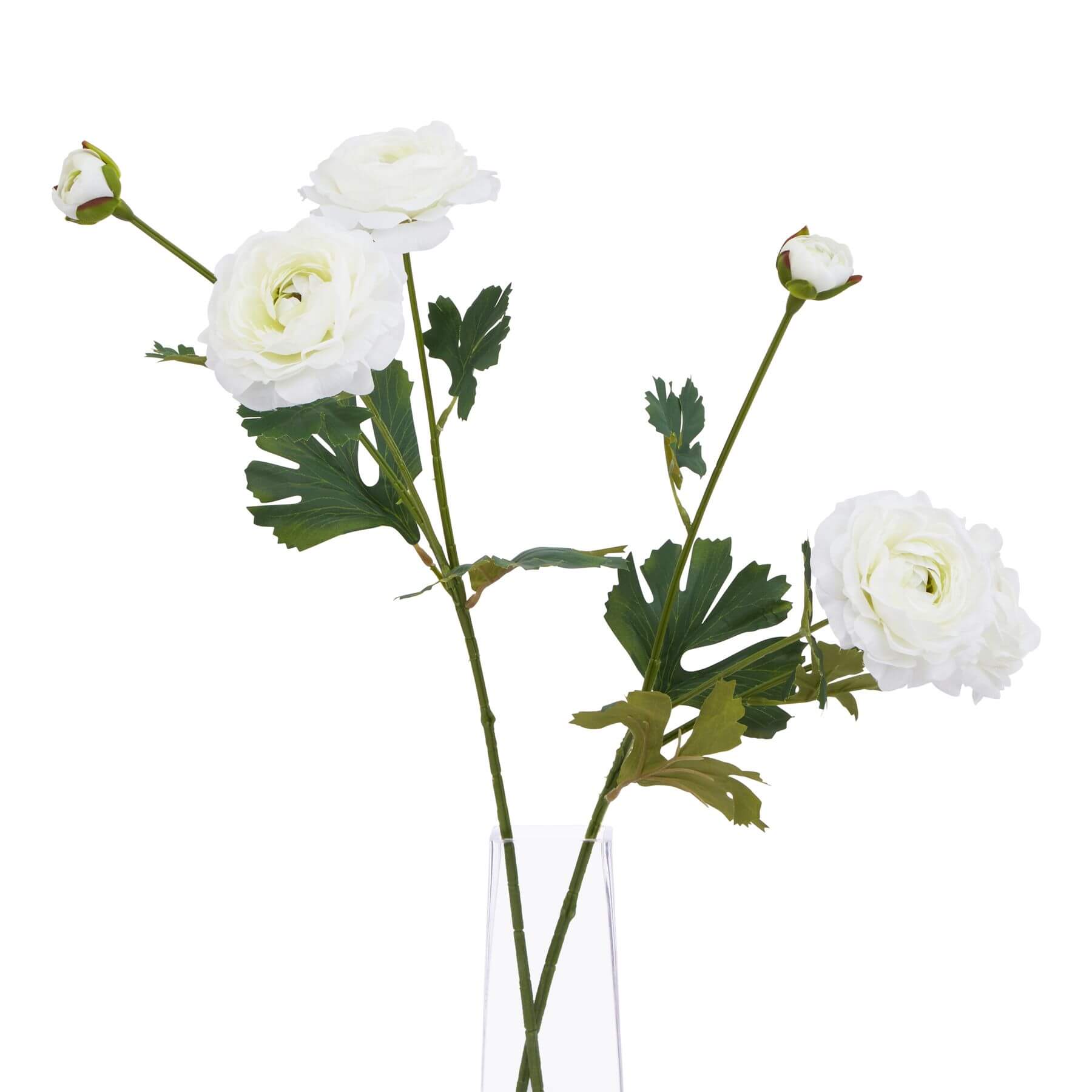 Pure White Ranunculus Stem Faux Flower