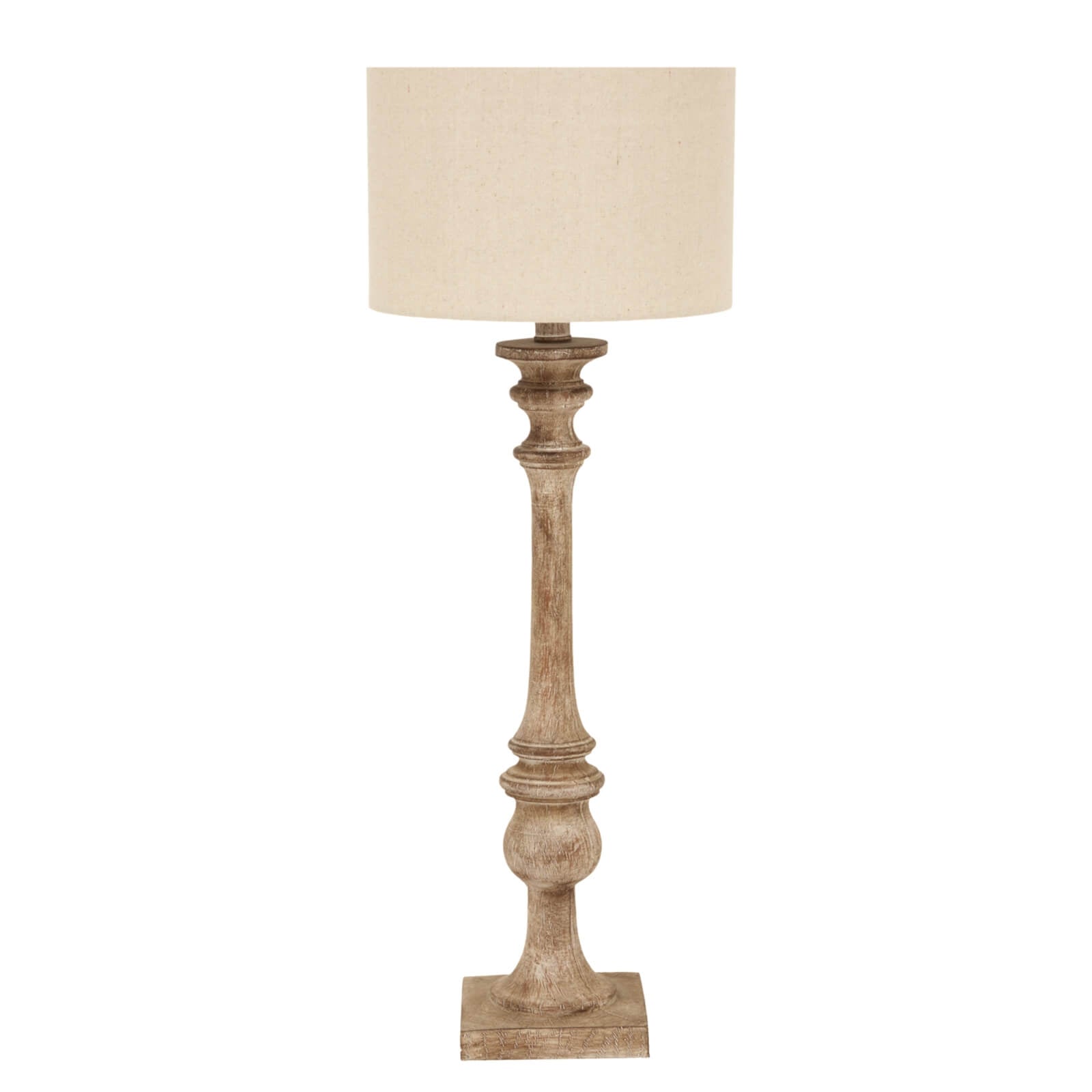 Elegant Pallido Candlestick Lamp | Linen Shade for Timeless Style