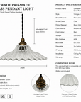 Lenwade Prismatic Glass Pendant Light | Vintage Railway Style