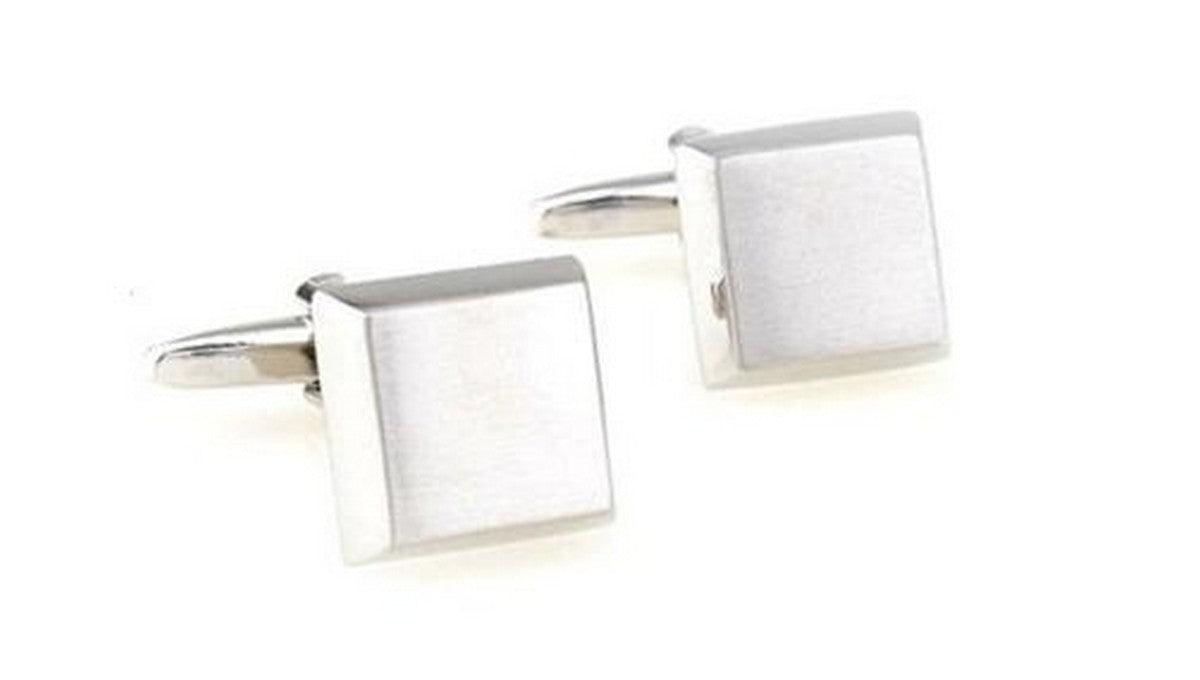 silver square cufflinks