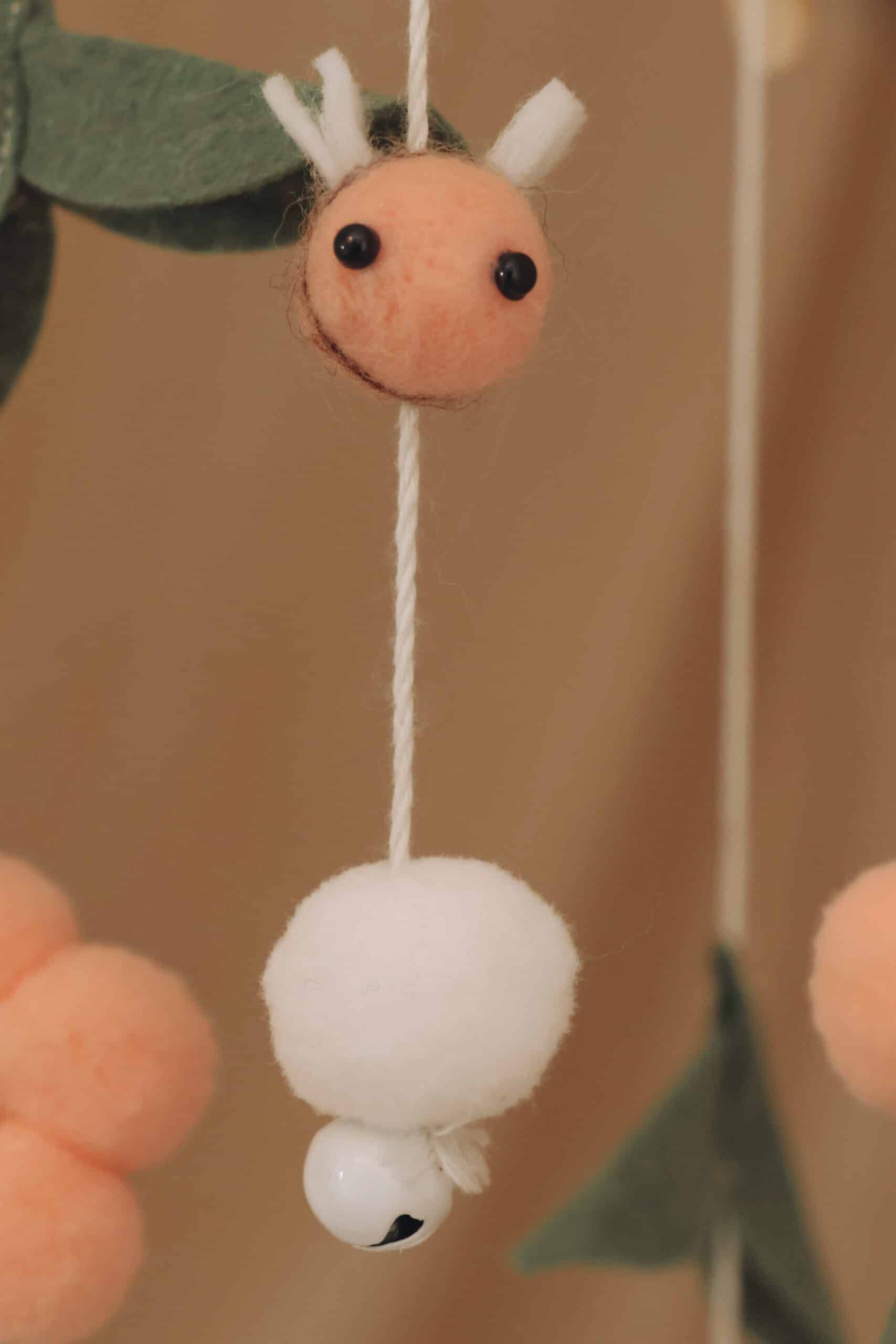 Handmade Pink Bees baby mobile-3