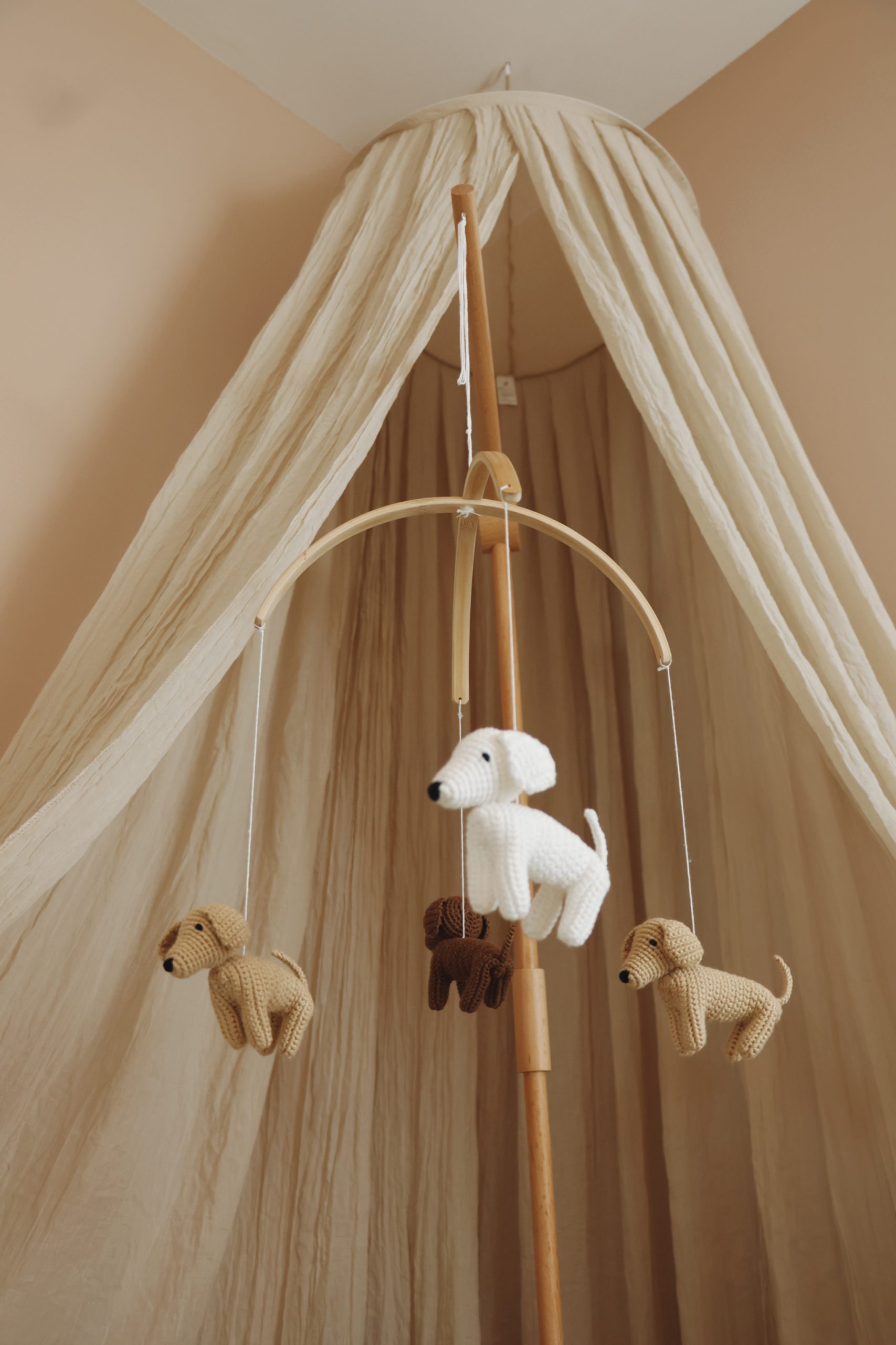 Handmade crochet dogs baby mobile-4