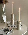 Set of 3 Minimalist Ceramic Candle Holders-3