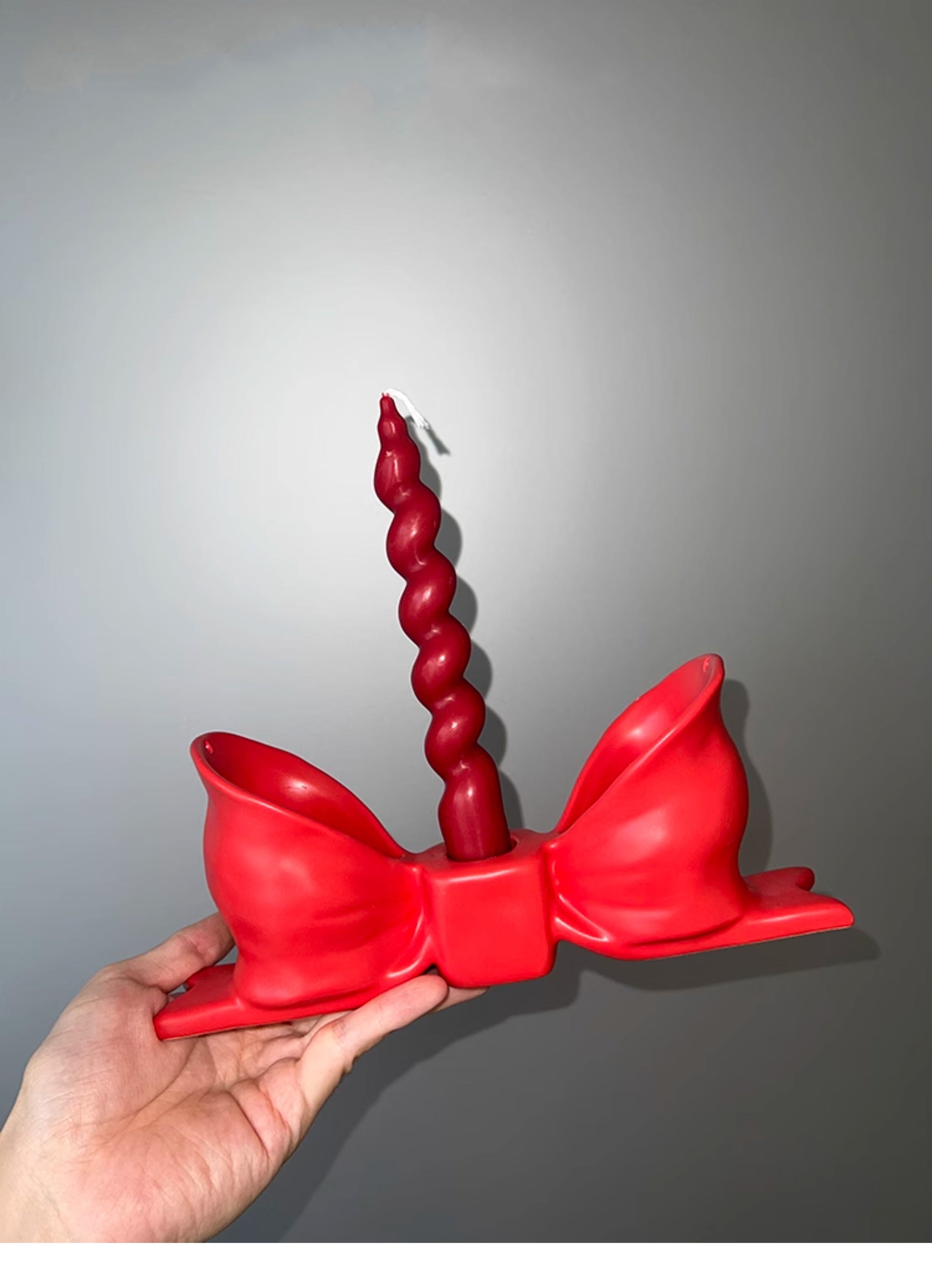 Cute Girl Bow Tie Ceramic Candle Holder