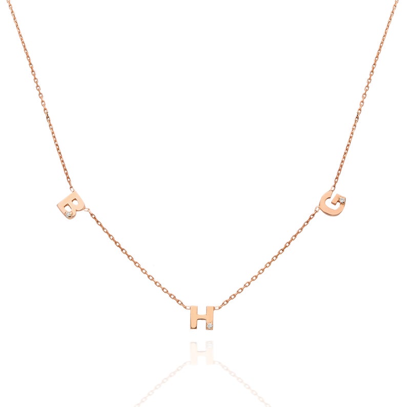 Personalized Diamond Initial Necklace