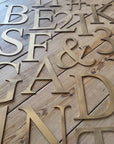 Distressed Gold 5" or 12" Classic Metal Letters, A-Z, 0-9