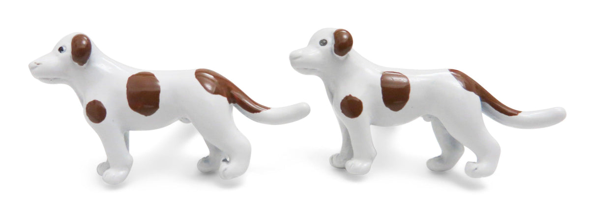 white and brown spotted dog cufflinks