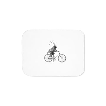 Soft Sherpa Bug on A Bike Printed Fleece Baby Blanket