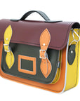 Handmade Leather Satchel - Autumnal Kaleidoscope